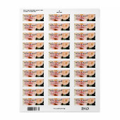 はっきりしたカラフルフローラ |ブラック差出人住所ラベル ラベル (フルシート)