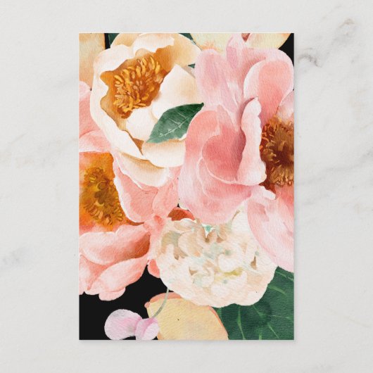 はっきりしたカラフルフローラ |ブラック結婚の願い井戸 エンクロージャーカード (裏面)