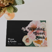 はっきりしたカラフルフローラ |ブラック結婚ズ・ゲストブック ゲストブック