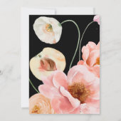 はっきりしたカラフルフローラ |ブラック結婚式招待状 招待状 (裏面)