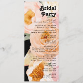 はっきりしたカラフルフローラ |ブラック結婚式 プログラム (裏面)