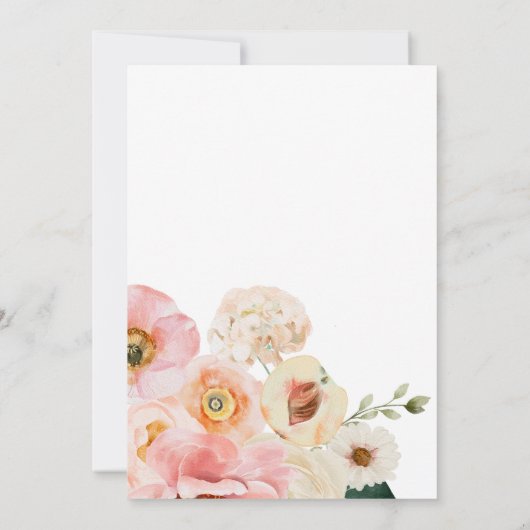 はっきりしたカラフルフローラ |ブランチとバブリー 招待状 (裏面)