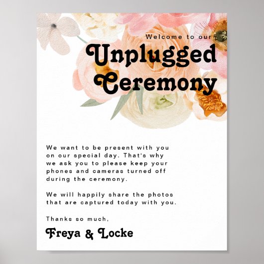 はっきりしたカラフルフローラ |プラグ抜き式 ポスター (正面)