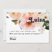 はっきりしたカラフルフローラ |メイド・オブ・オーナー(花嫁付き添い人)提案カード 招待状 (裏面)