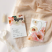 はっきりしたカラフルフローラ |メニュー選択RSVPカード 出欠カード