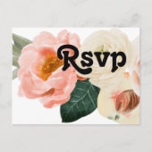 はっきりしたカラフルフローラ |メニュー選択RSVPポストカード ポストカード (正面)