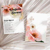 はっきりしたカラフルフローラ |ランジェリーシャワー 招待状