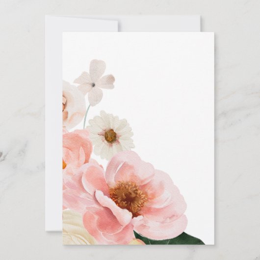 はっきりしたカラフルフローラ |ランジェリーシャワー 招待状 (裏面)