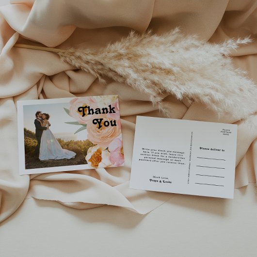 はっきりしたカラフルフローラ |写真ありがとうはがき ポストカード