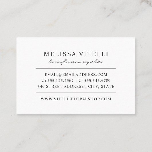 はっきりしたカラフルフローラ 名刺 (裏面)