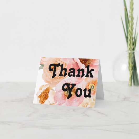 はっきりしたカラフルフローラ |折り曲げサンキューカード サンキューカード (正面)