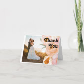 はっきりしたカラフルフローラ |折り畳み写真サンキューカード サンキューカード (正面)