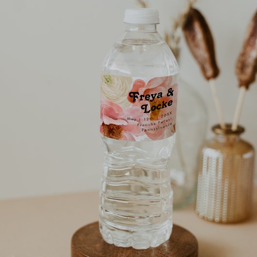 はっきりしたカラフルフローラ |水ボトルラベル ペットボトルラベル