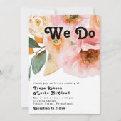 はっきりしたカラフルフローラ |私たちは結婚式招待状 招待状 (正面)