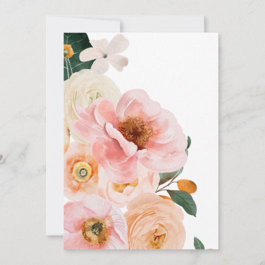 はっきりしたカラフルフローラ |私たちは結婚式招待状 招待状 (裏面)