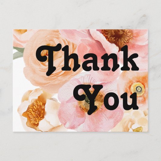 はっきりしたカラフルフローラ |結婚さんありがとう ポストカード (正面)