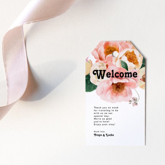 はっきりしたカラフルフローラ |結婚へようこそ ギフトタグ