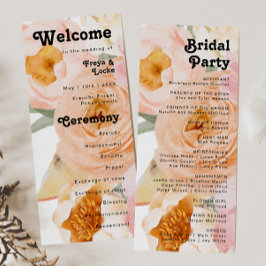 はっきりしたカラフルフローラ |結婚式 プログラム