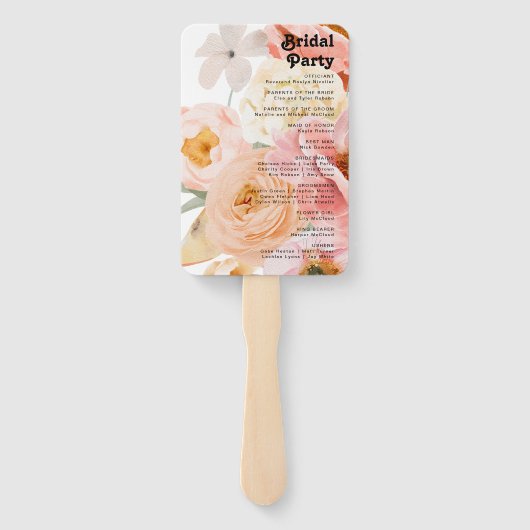 はっきりしたカラフルフローラ |結婚式 プログラム ハンドファン (裏面)