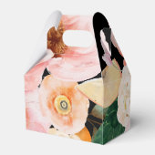 はっきりしたカラフルフローラ |黒い結婚式の引き出物ボックス フェイバーボックス (裏面サイド)