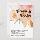 はっきりしたカラフルフローラ | All In One 結婚's Invitati 招待状 (正面)