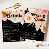 はっきりしたカラフルフローラ | Black All 結婚 In One's 招待状