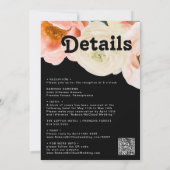 はっきりしたカラフルフローラ | Black All 結婚 In One's 招待状 (裏面)