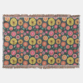はっきりしたカラフルボホシックフォークフローラ スローブランケット (正面)