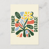 はっきりしたカラフルモダンフローラ結婚詳細 エンクロージャーカード (裏面)