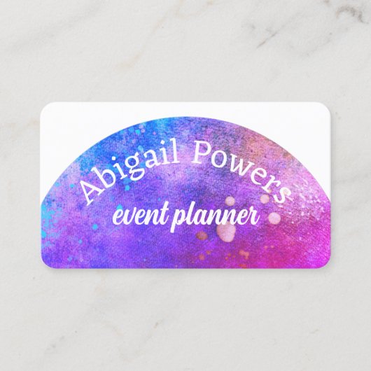 はっきりしたカラフルモダンマゼンタパトゥル色スプラッシュ 名刺 (正面)