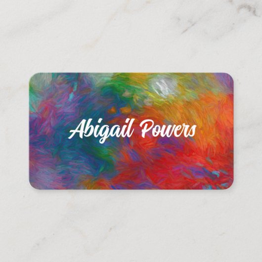 はっきりしたカラフルモダン抽象芸術アート赤と青 名刺 (正面)