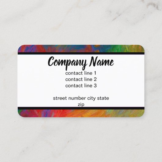 はっきりしたカラフルモダン抽象芸術アート赤と青 名刺 (裏面)