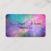 はっきりしたカラフルモダン水色ターコイズ 名刺 (正面)