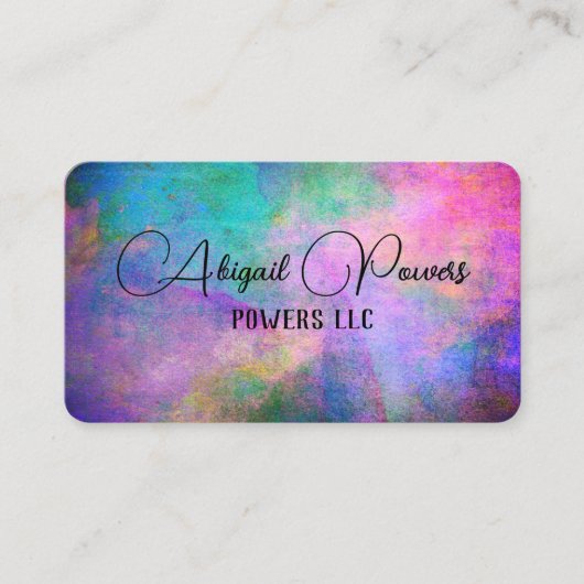 はっきりしたカラフルモダン水色ターコイズ 名刺 (正面)