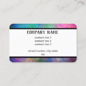 はっきりしたカラフルモダン水色ターコイズ 名刺 (裏面)