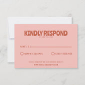 はっきりしたカラフルユニークレトロおもしろいブライト結婚ズ 出欠カード (正面)