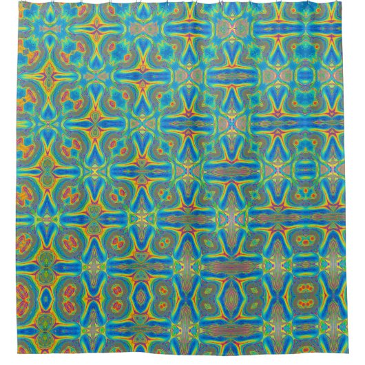 はっきりしたカラフルユニーク抽象芸術 シャワーカーテン (正面)