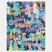 はっきりしたカラフルレトロの繰り返し名カスタム フリースブランケット (正面)