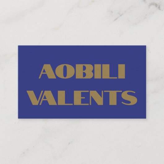 はっきりしたカラフルレトロタイポグラフィブルー金ゴールドクリエイティブ 名刺 (正面)