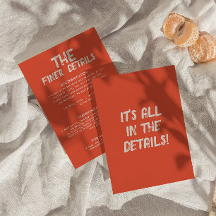 はっきりしたカラフルレトロブモダンライト結婚の詳細 エンクロージャーカード