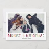 はっきりしたカラフル伝統的Merry Christmasの写真 シーズンカード (正面)