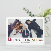 はっきりしたカラフル伝統的Merry Christmasの写真 シーズンカード (スタンド正面)