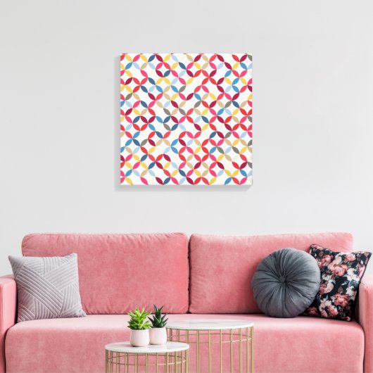 はっきりしたカラフル円形パターンのキャンバス印刷 キャンバスプリント (インサイチュ (リビング))