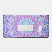 はっきりしたカラフル折衷的Groovy Boho Hippie Mandala デスクマット (キーボード&マウス)