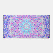 はっきりしたカラフル折衷的Groovy Boho Hippie Mandala デスクマット (正面)