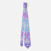 はっきりしたカラフル折衷的Groovy Boho Hippie Mandala ネクタイ (裏面)