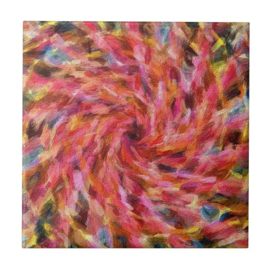 はっきりしたカラフル抽象デザイン タイル (正面)