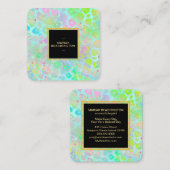 ** はっきりしたカラフル抽象芸術動物AP93ネオン金ゴールド スクエア名刺 (正面/裏面)