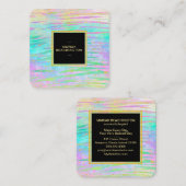 ** はっきりしたカラフル抽象芸術動物AP93金ゴールドネオン スクエア名刺 (正面/裏面)