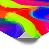 はっきりしたカラフル抽象芸術絵画色 ポスター (角)